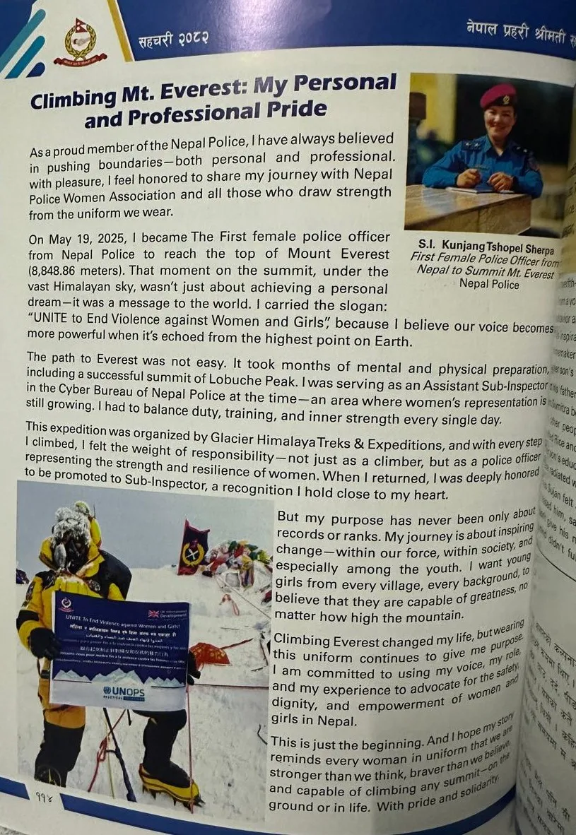 Nepal Police Wives Association Magazine Feature Article